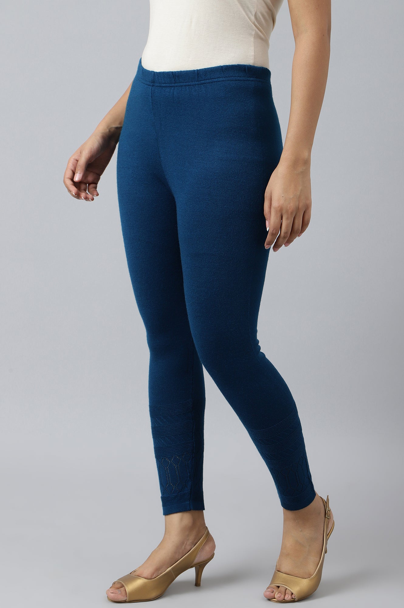 Blue Acrylic Winter Tights