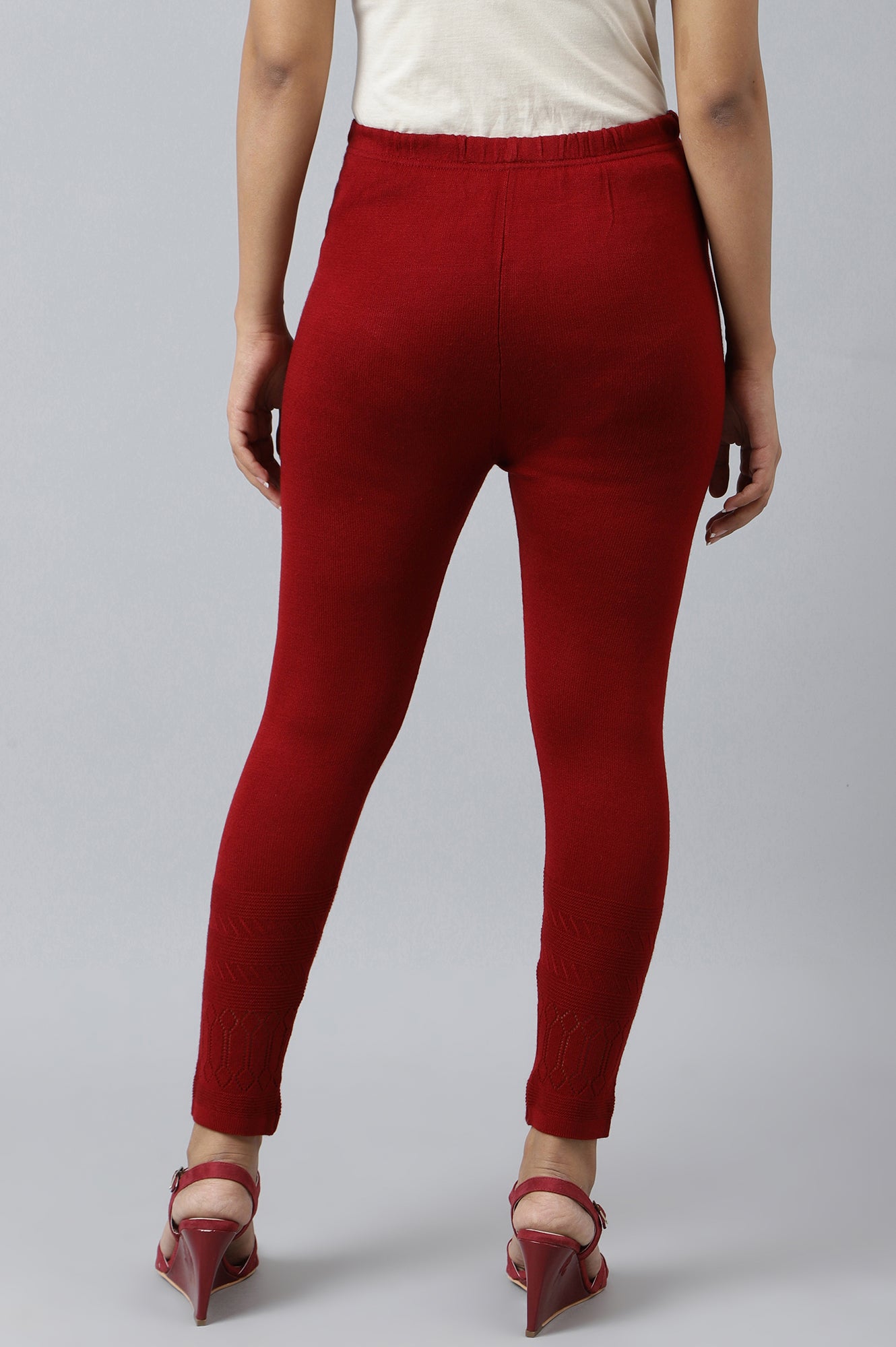 Red Acrylic Winter Tights