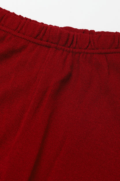 Red Acrylic Winter Tights