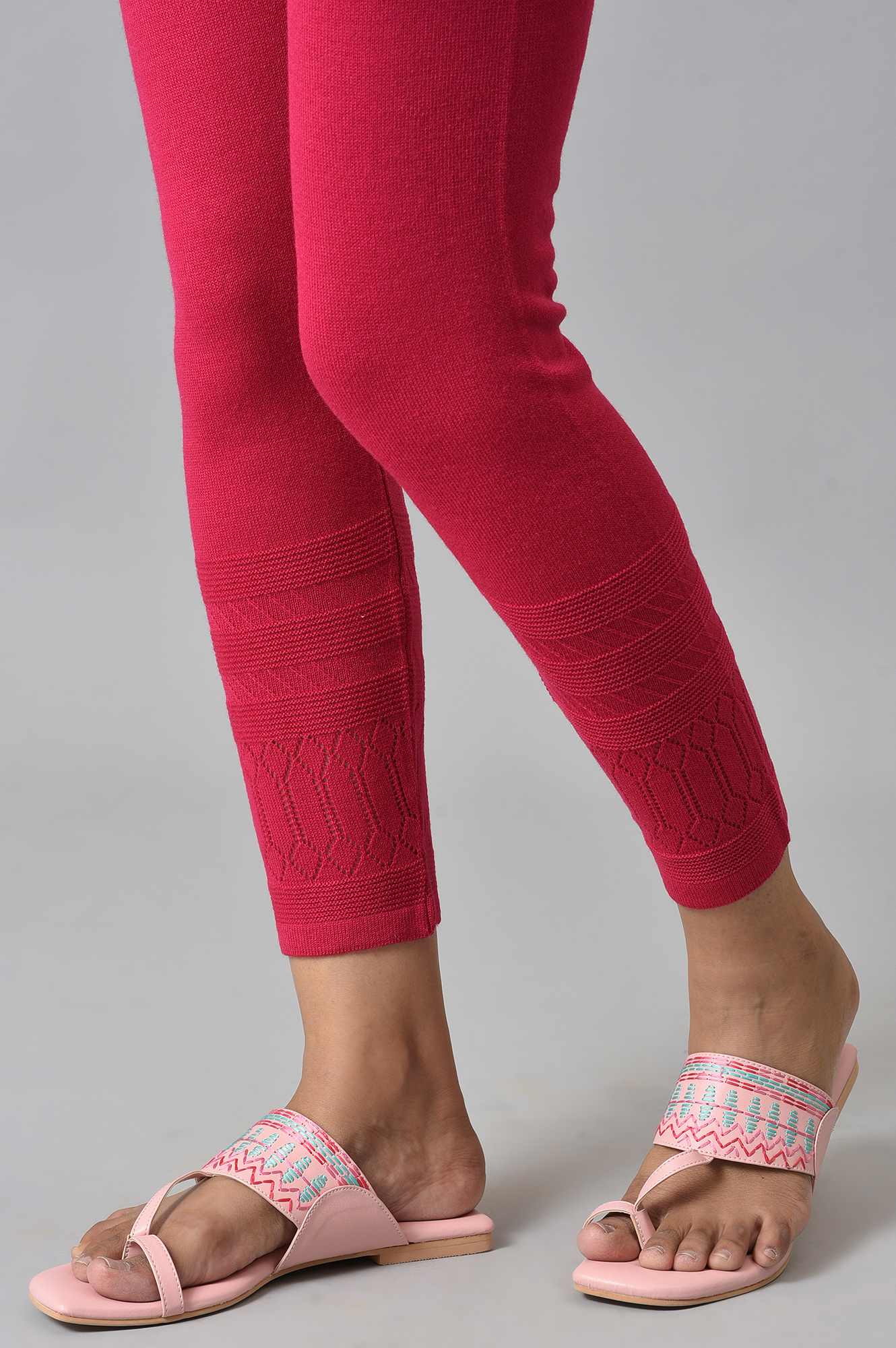 Pink Acrylic Winter Tights