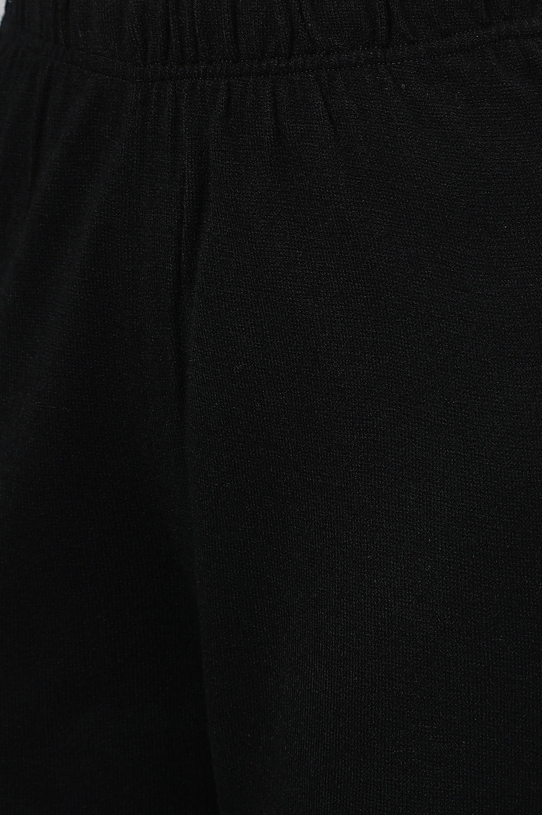 Black Ankle Length Straight Winter Palazzo