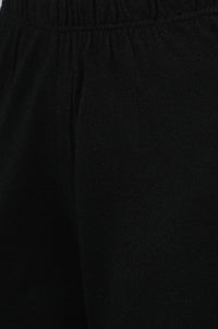 Black Ankle Length Straight Winter Palazzo