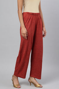 Orange Ankle Length Straight Winter Palazzo