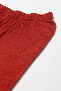 Orange Ankle Length Straight Winter Palazzo