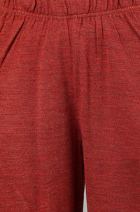 Orange Ankle Length Straight Winter Palazzo