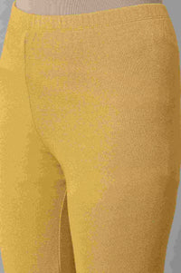 Yellow Textured Skinny Fit Tights