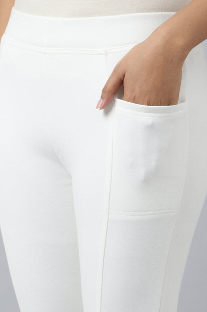 White Solid Winter Tights