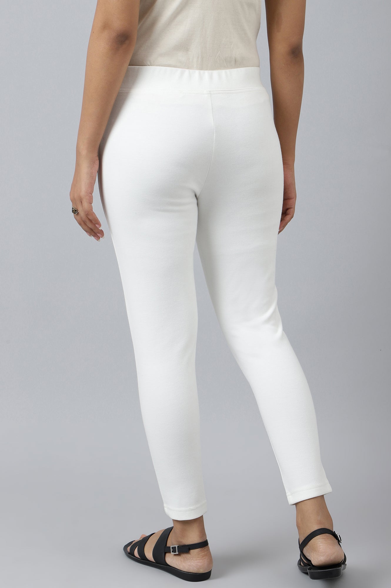 White Solid Winter Tights