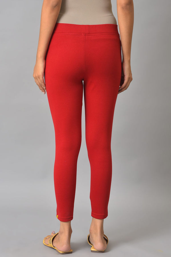 Maroon Solid Winter Tights