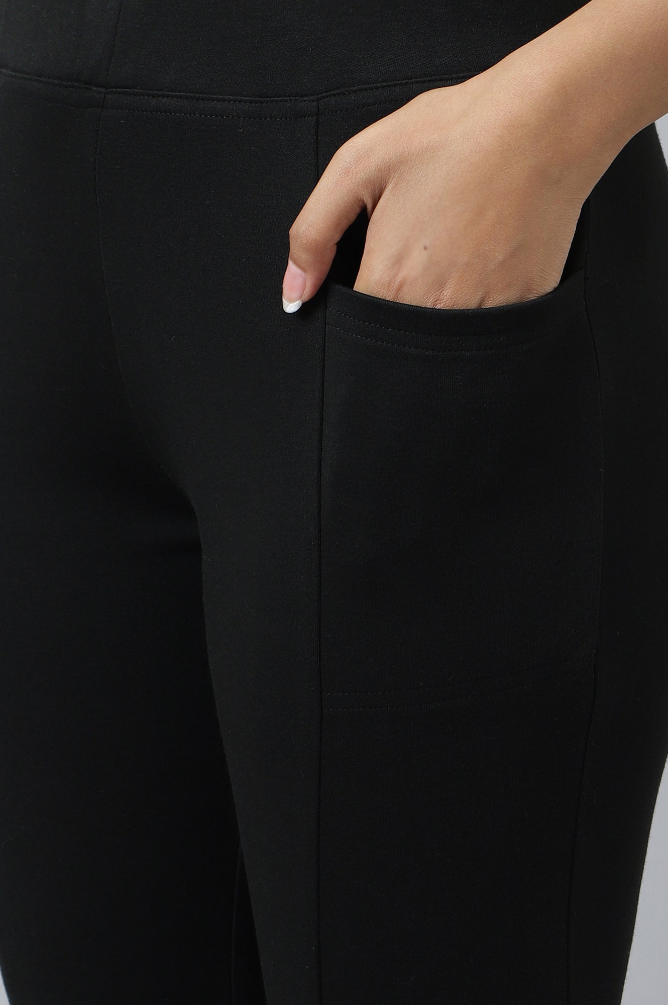 Black Solid Winter Tights