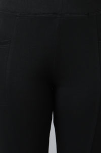 Black Solid Winter Tights