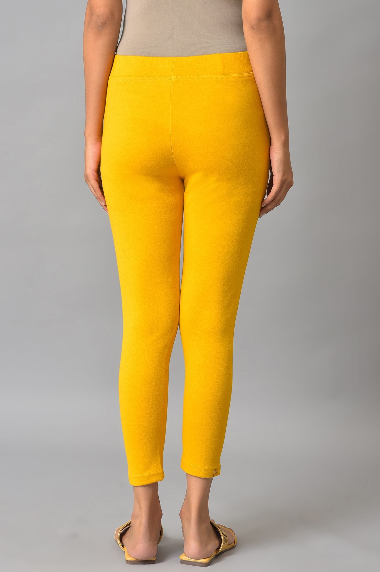 Yellow Solid Winter Tights