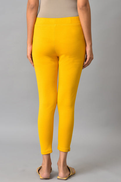 Yellow Solid Winter Tights