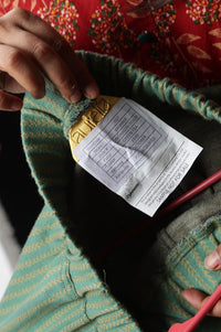 Green Straight Jacquard Winter Palazzo
