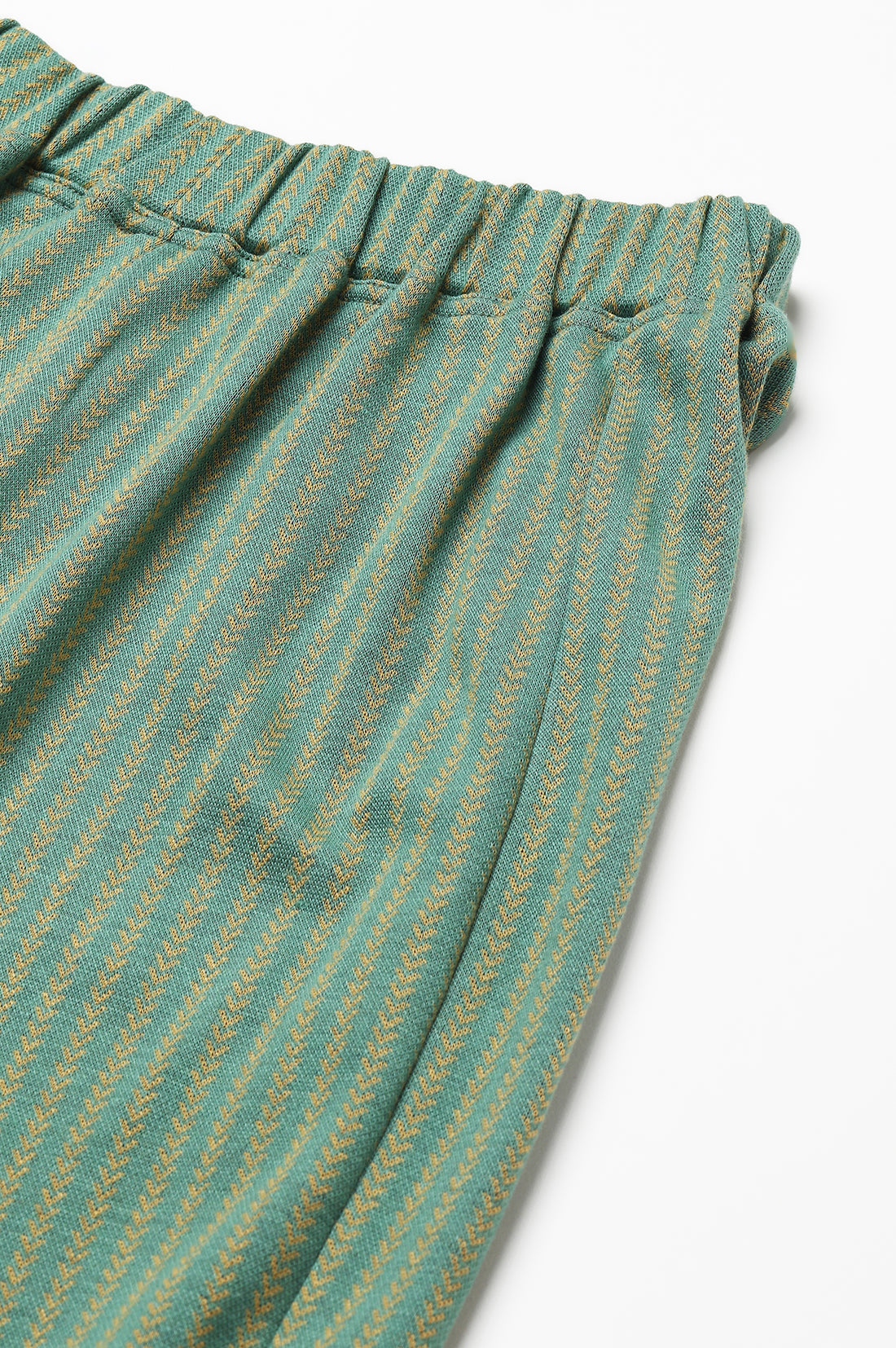 Green Straight Jacquard Winter Palazzo