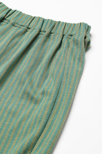 Green Straight Jacquard Winter Palazzo