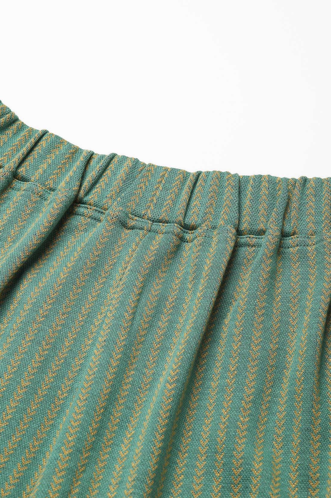 Green Straight Jacquard Winter Palazzo