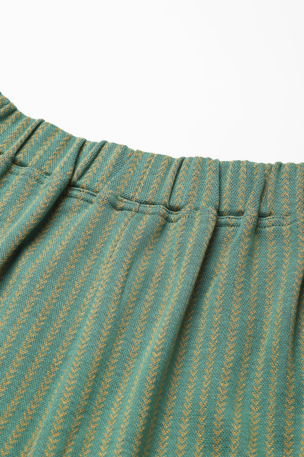 Green Straight Jacquard Winter Palazzo