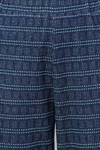 Navy Straight Jacquard Winter Palazzo