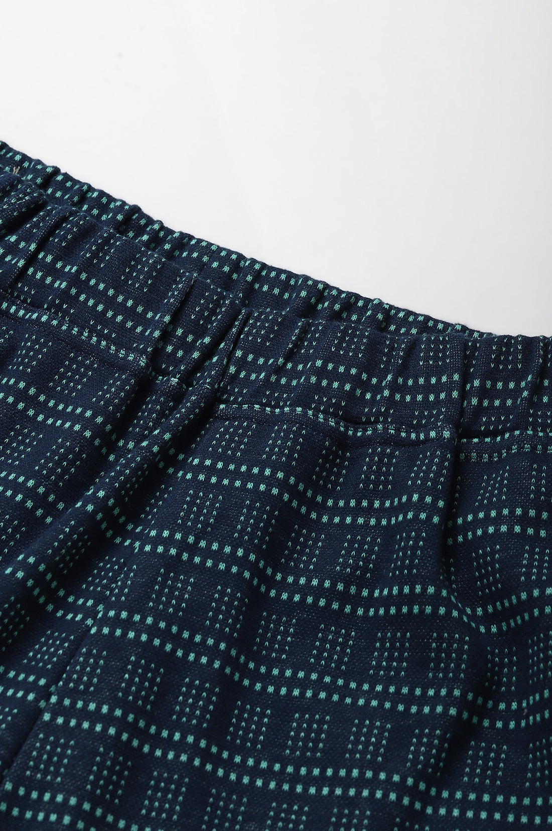 Navy Straight Jacquard Winter Palazzo