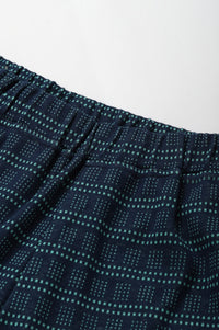 Navy Straight Jacquard Winter Palazzo