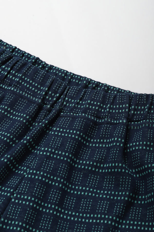 Navy Straight Jacquard Winter Palazzo