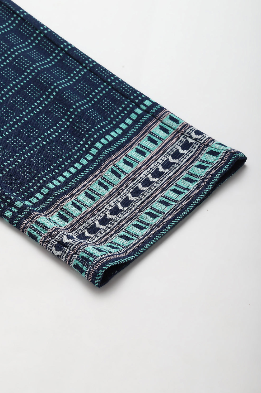 Navy Straight Jacquard Winter Palazzo