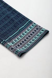 Navy Straight Jacquard Winter Palazzo
