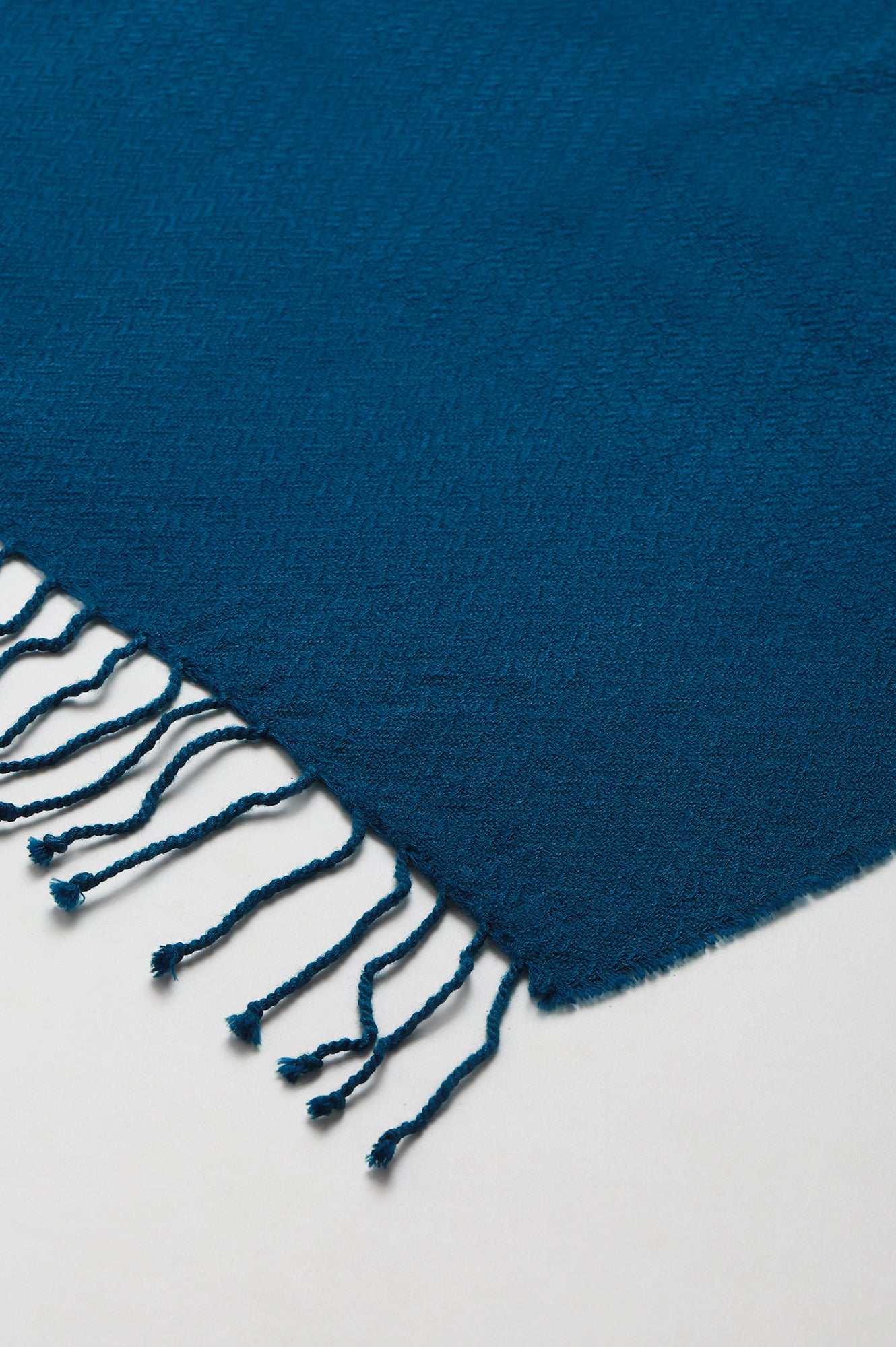 Blue Acrylic Yarn-dyed Women Shawl