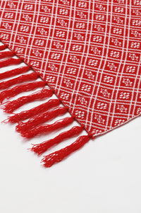 Red Yarn-Dyed Women Muffler