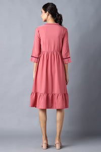 Aure Collection By Aurelia Pink Circular Embroidered Dress