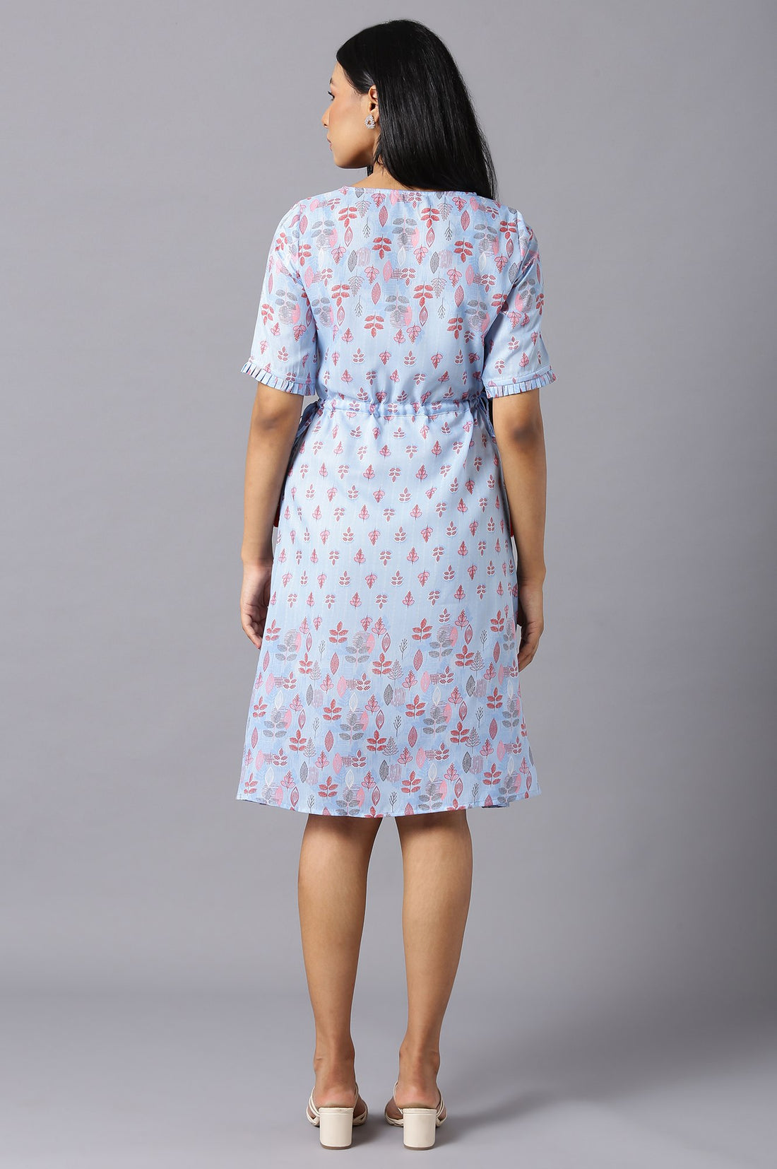 Aure Collection By Aurelia Blue Printed Dress