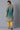 Algae Green Floral Printed kurta With Yellow Solid Trousers