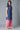 Dark Blue Embroidered kurta In Round Neck With Pink Straight Palazzo