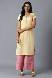 Yellow kurta and Pink Palazzo Set