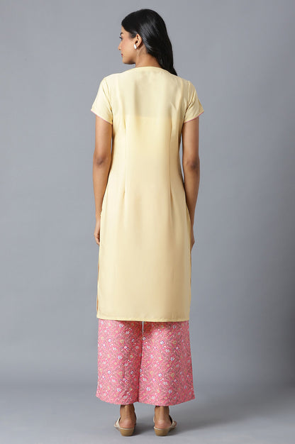 Yellow kurta and Pink Palazzo Set