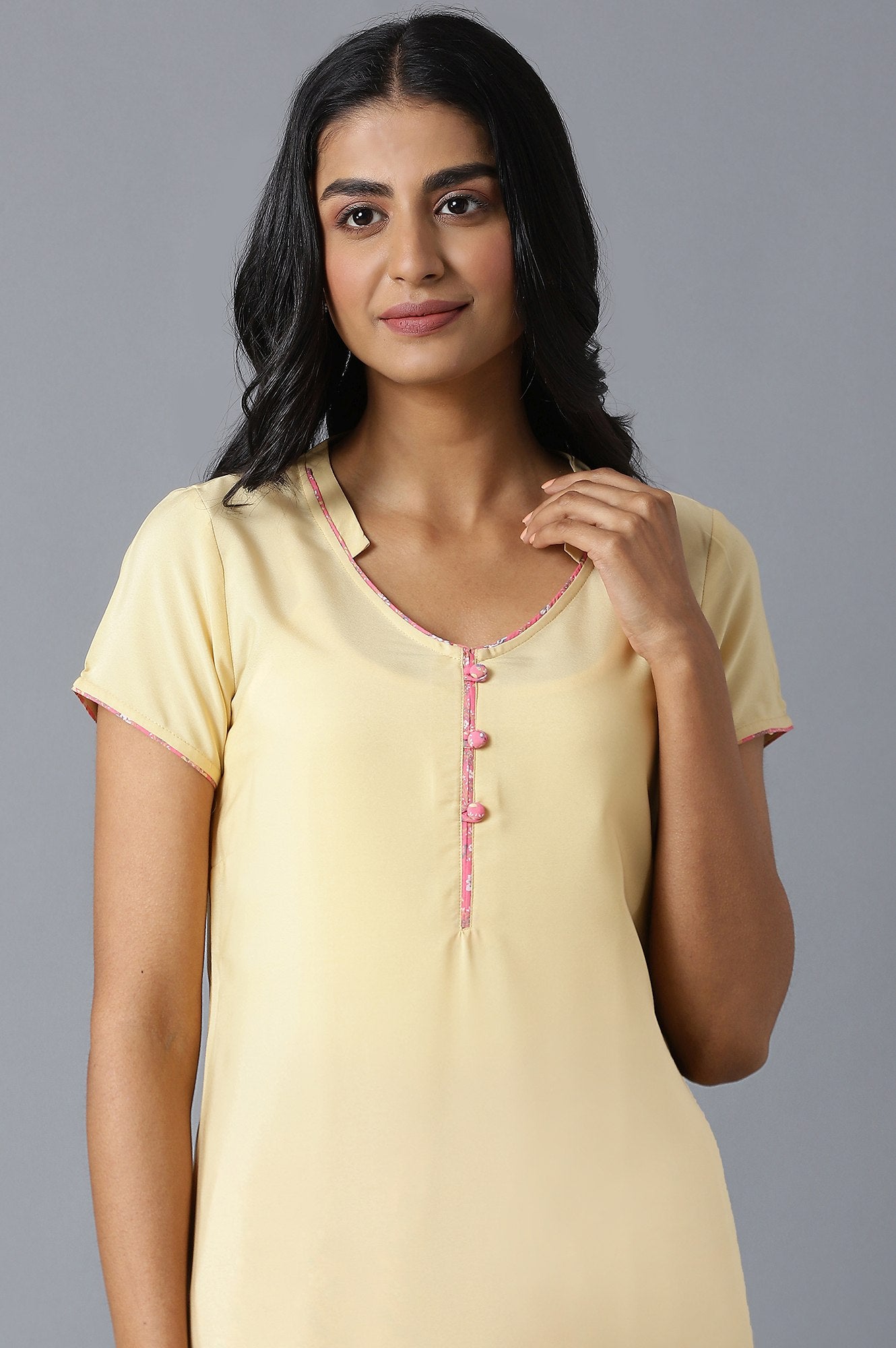 Yellow kurta and Pink Palazzo Set