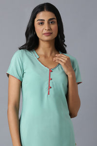 Green kurta and Red Palazzo Set