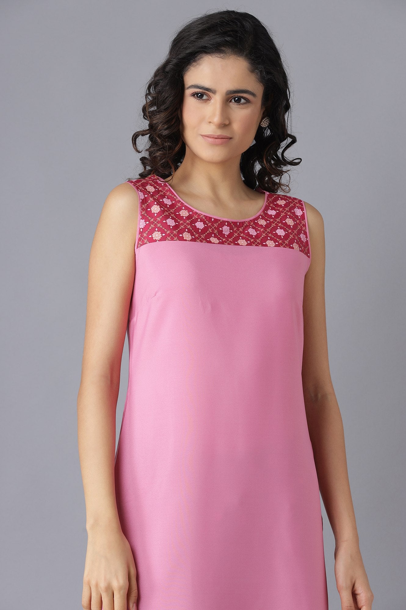 Pink Floral Print kurta and Trousers Set