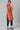 Orange Floral Printed High-Low kurta With Blue Trousers