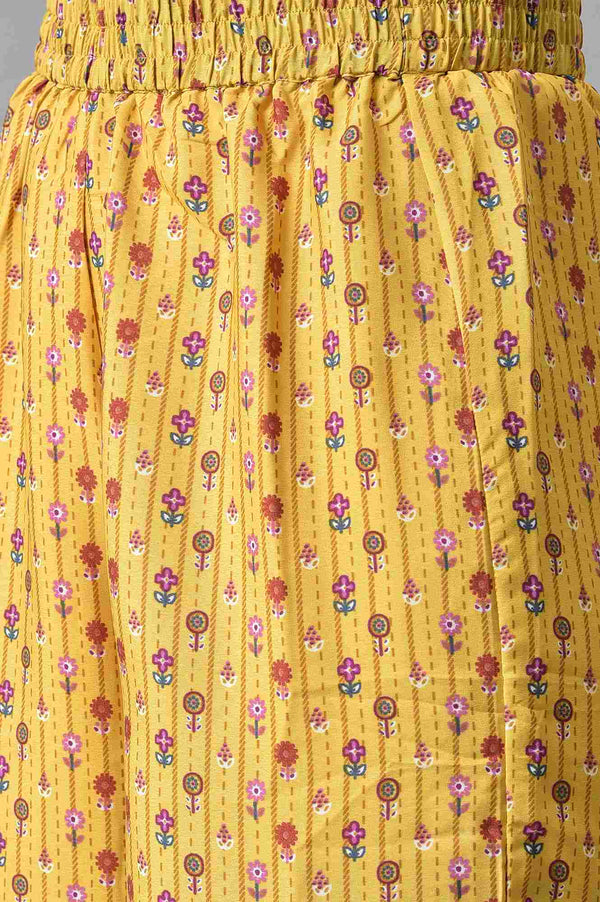 Brown Sleeveless Short kurta With Printed Palazzo