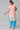 Peach Printed kurta With Blue Palazzos