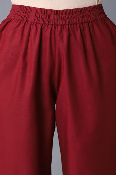 Aure Collection By Aurelia Peach Floral Print kurta With Off-White Trousers