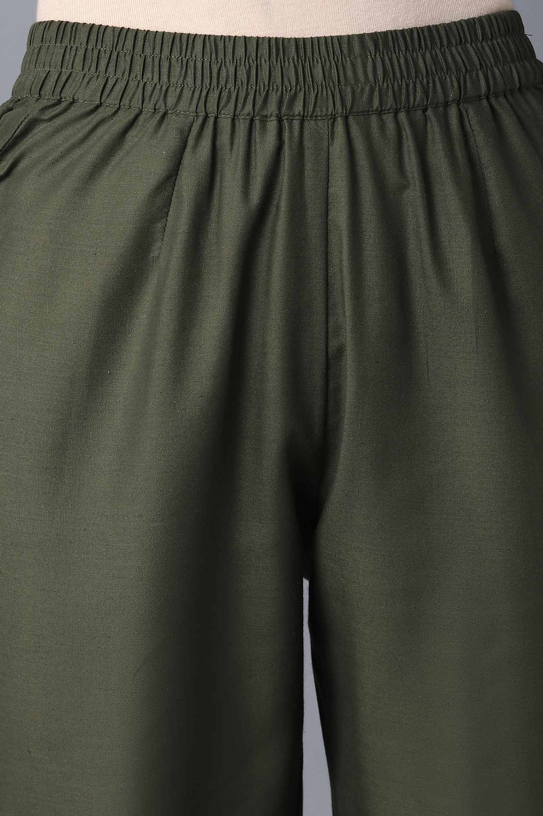 Aure Collection By Aurelia Natural Floral Print kurta With Olive Trousers