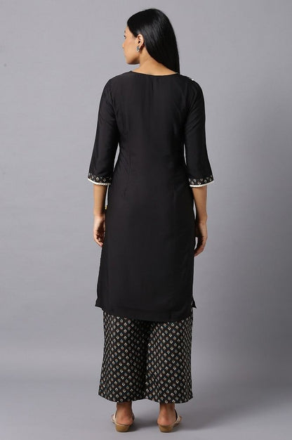 Aure Collection By Aurelia Charcoal Black Ethnic kurta And Palazzo Set