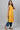 Yellow Front Pleated kurta With Blue Culottes