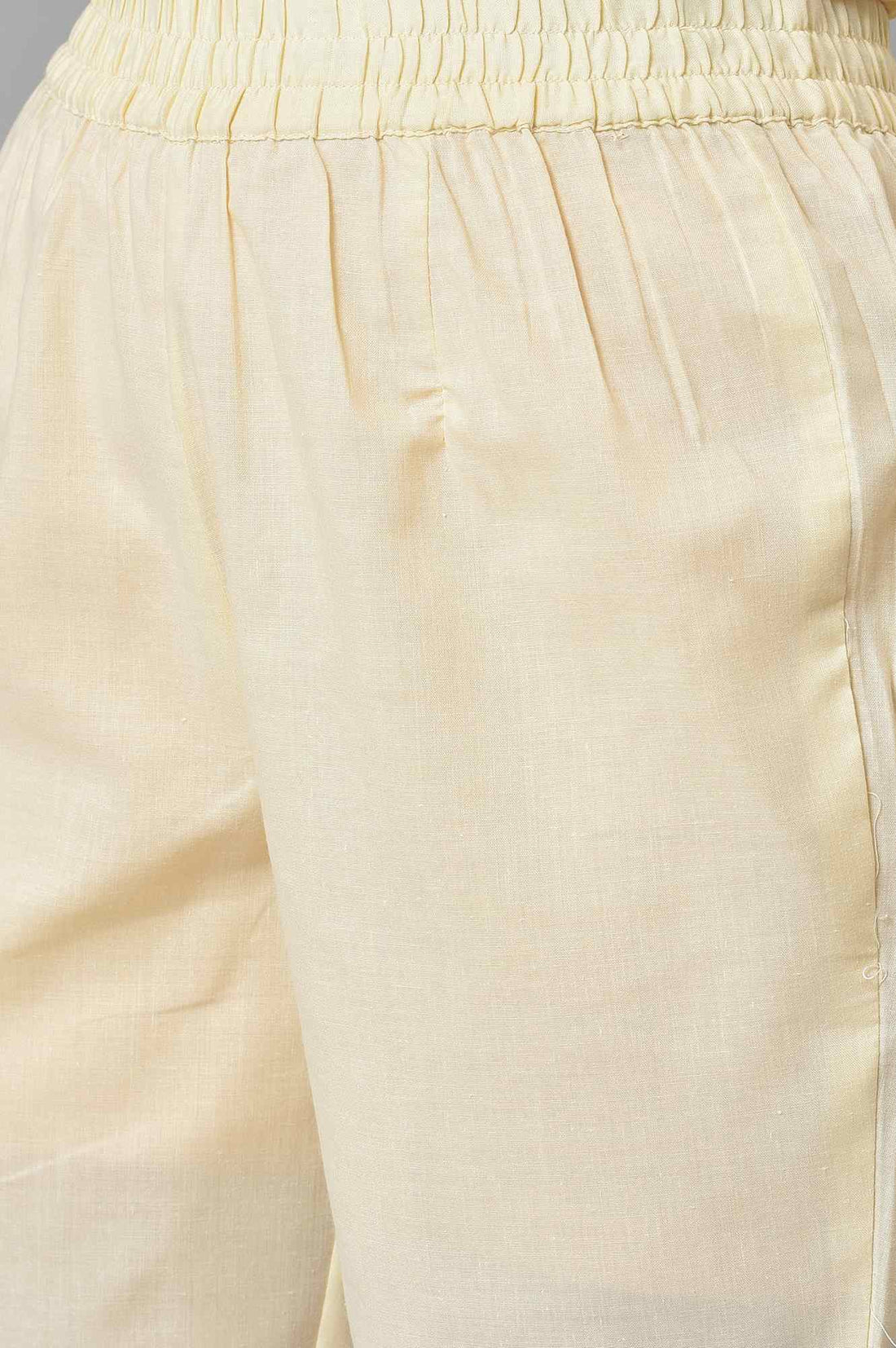 Olive Shirt Collar kurta With Beige Trousers