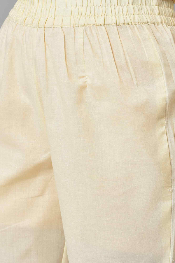 Olive Shirt Collar kurta With Beige Trousers