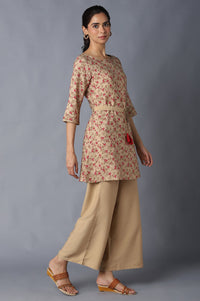 Aure Collection By Aurelia Brown Floral Print kurta And Palazzo