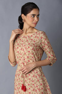 Aure Collection By Aurelia Brown Floral Print kurta And Palazzo